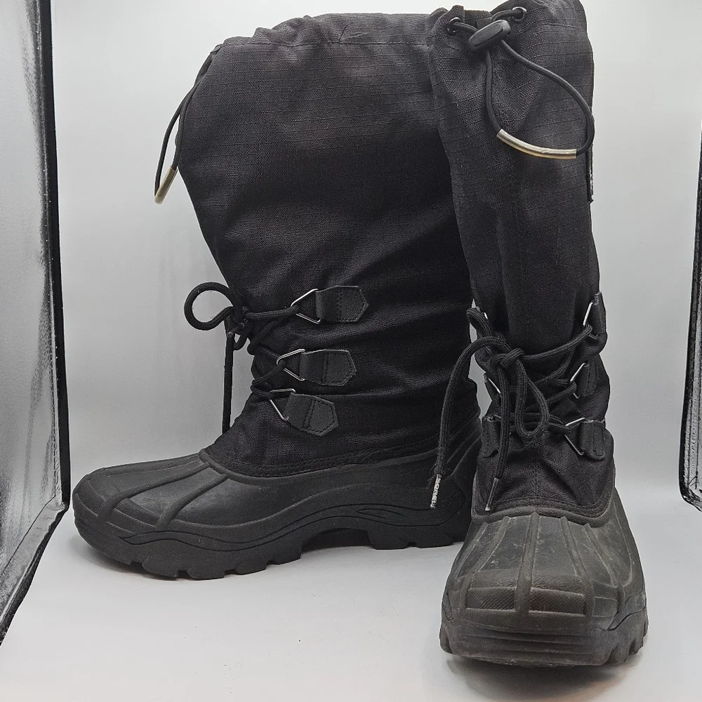 SOREL Kaufman Black Insulated Waterproof Glacier Winter Snow Boots size 8
